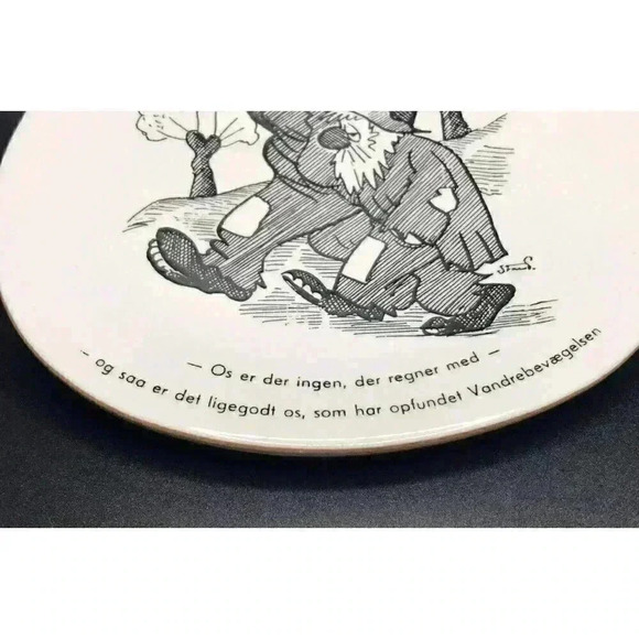 Vintage MCM Knabstrup Danish Pottery Plaque STORM P Robert Storm Petersen Plate - Picture 4 of 10